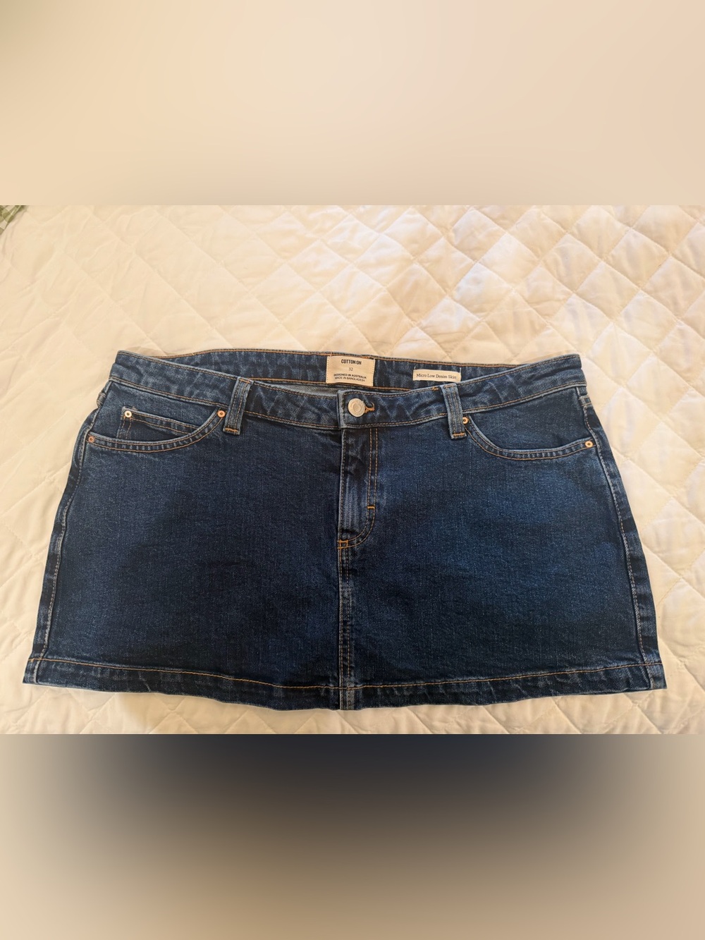 Cotton On Dark Blue Denim Mini Skirt